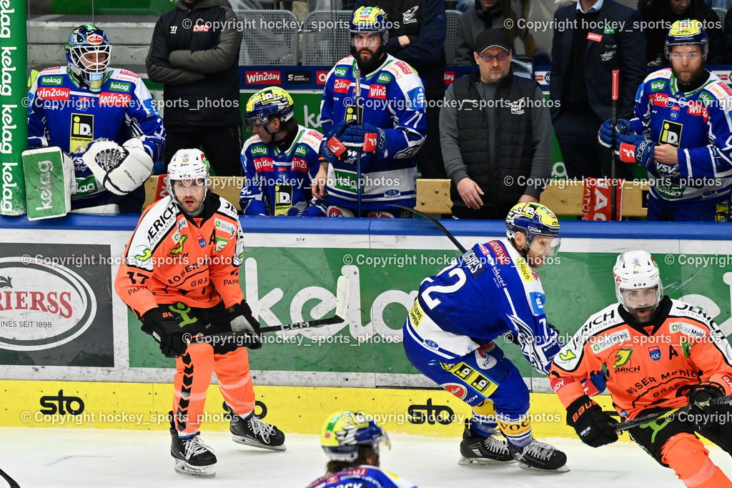 EC IDM WÄRMEPUMPEN VSV vs. MOSER MEDICAL GRAZ99ERS | #17 Manuel Ganahl Graz 99ers, #72 John Hughes EC VSV, #13 Michael Schiechl Graz 99ers, EC IDM WÄRMEPUMPEN VSV vs. MOSER MEDICAL GRAZ99ERS, EC IDM WÄRMEPUMPEN VSV vs. MOSER MEDICAL GRAZ99ERS am 17.03.2026 in Villach (Stadthalle Villach), Austria, (Photo by Bernd Stefan)