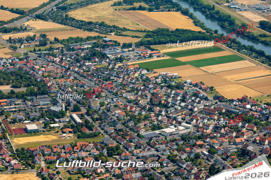 Das Luftbild zeigt :  Bergrheinfeld - Die Luftaufnahme wurde 2023 vom UL-Flugzeug aus erstellt ( keine Drohne ) - Hochauflösende Luftaufnahme - Für grossformatige Ausdrucke geeignet. Die Geschenkidee !Mit Lizenz und Bildrechte bestellbar