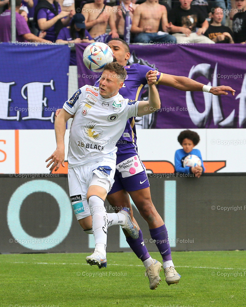 A_LUI_23042023_16 | SPORT,FUSSBALL,ADMIRAL BUNDESLIGA  AUSTRIA KLAGENFURT-AUSTRIA WIEN 23.04.2023 IM BILD:  FABIAN MIESENBOECK (KLAGENFURT) UND MARTIN MARTENS (AUSTRIA  WIEN ) FOTO:FOTOLUI/MW