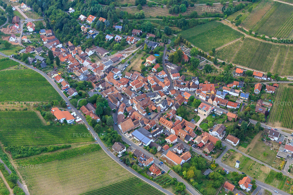 Luftbild: Trifelsstr in Leinsweiler im Bundesland Rheinland-Pfalz in Deutschland. Foto: IMG_094591.jpg vom 02.09.2016 durch Werner Riehm/FLY-FOTO.de