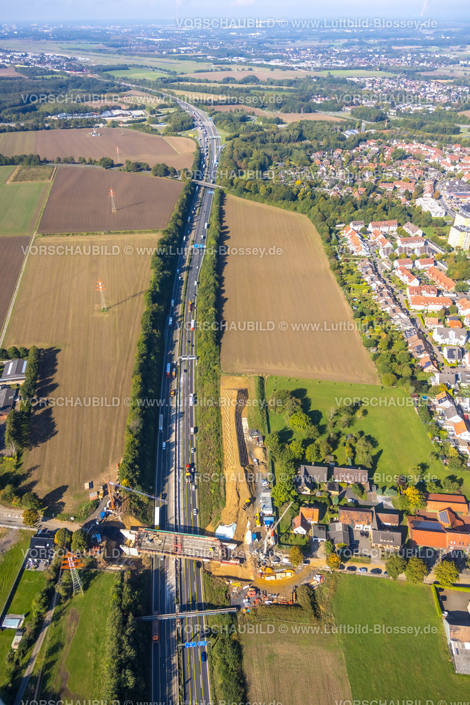 Unna220900369 | Luftbild, Baustelle mit Brückenneubau Hertinger Straße über die Autobahn A44, Unna, Ruhrgebiet, Nordrhein-Westfalen, Deutschland