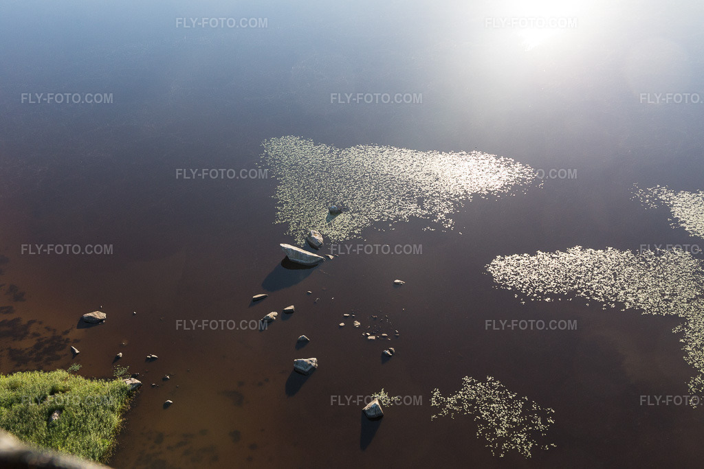 Aerial view: View of the town in Hunna in the state Kronoberg, Sweden.Photo: IMG_108307.jpg taken on 06/30/2018 by Werner Riehm/FLY-FOTO.comResolution of the original: 5472 x 3648 px