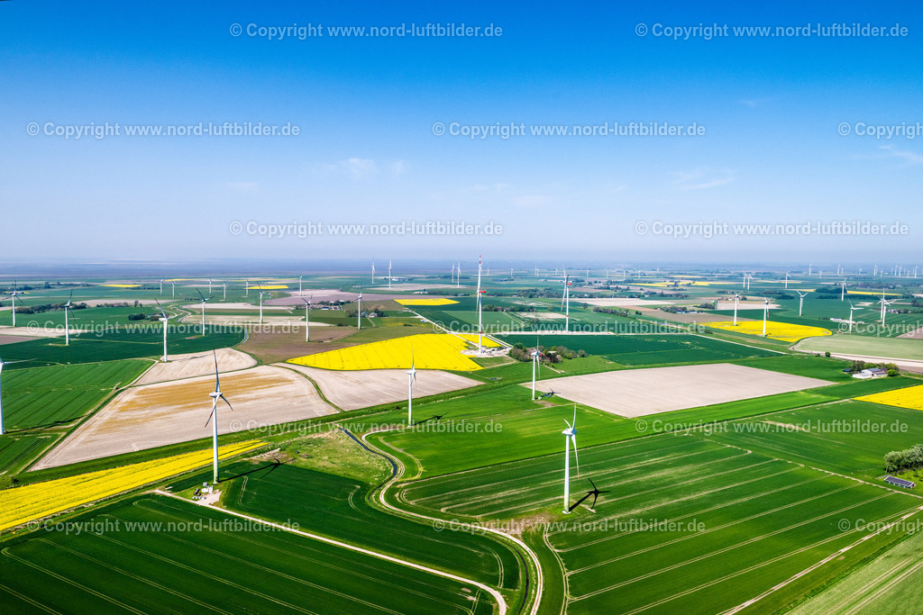 Reinsbüttel_Windpark_ELS_6029010524 | REINSBüTTEL 01.05.2024 Landwirtschaftliche Nutzflächen und Feldflächen mit Windenergieanlagen " Windpark Reinsbüttel " an der Straße Weidehof in Reinsbüttel im Bundesland Schleswig-Holstein, Deutschland. // Agricultural land and fields with wind turbines " Windpark Reinsbuettel " on street Weidehof in Reinsbuettel in the state Schleswig-Holstein, Germany. Foto: Martin Elsen