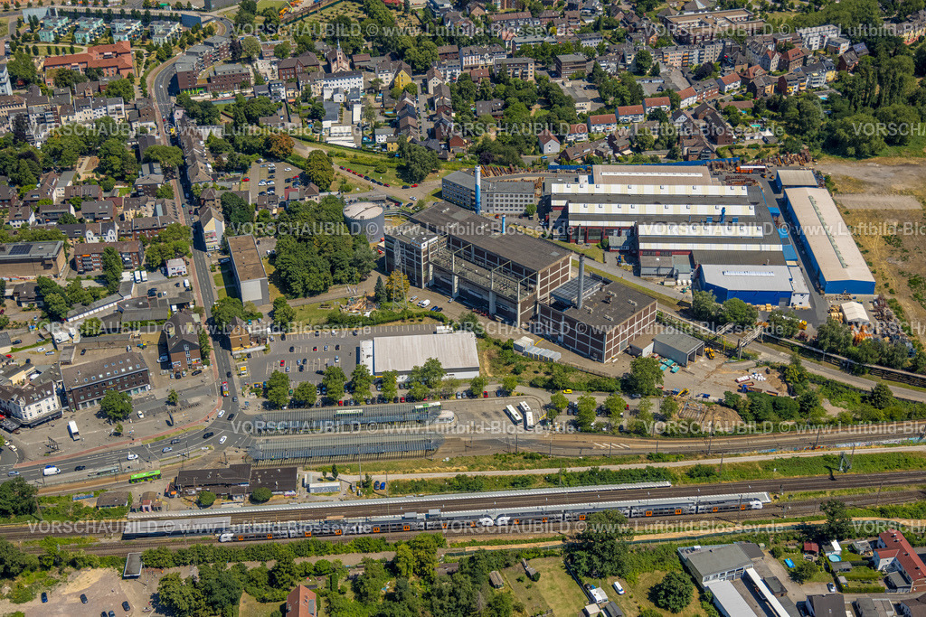 Oberhausen230705729 | Luftbild, Sterkrade Bahnhof, Busbahnhof, Netto Markt, EVO Energieversorgung Oberhausen AG, Gutehoffnungshütte Radsatz, Sterkrade Mitte, Oberhausen, Ruhrgebiet, Nordrhein-Westfalen, Deutschland