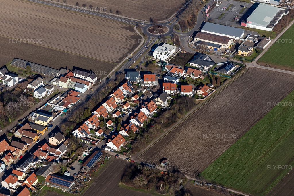 Luftbild: Eppsteiner Weg in Maxdorf im Bundesland Rheinland-Pfalz in Deutschland. Foto: IMG_125422.jpg vom 21.02.2021 durch Werner Riehm/FLY-FOTO.de