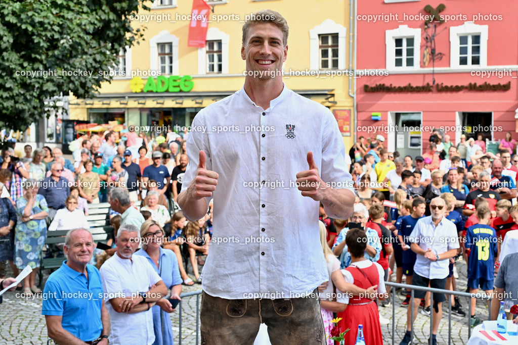 Empfang Heiko Gigler in Gmünd | Empfang Heiko Gigler in Gmünd, Empfang Heiko Gigler in Gmünd am 14.08.2024 in Gmünd (Hauptplatz Gmünd), Austria, (Photo by Bernd Stefan)