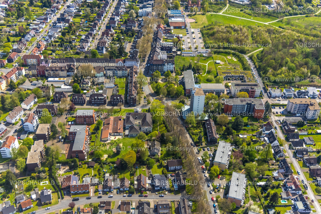 Herne230403248Ost | Luftbild, Lutherkirche - evang. Petrus-Kirchengemeinde, Luther Kindergarten, Herne-Süd, Herne, Ruhrgebiet, Nordrhein-Westfalen, Deutschland