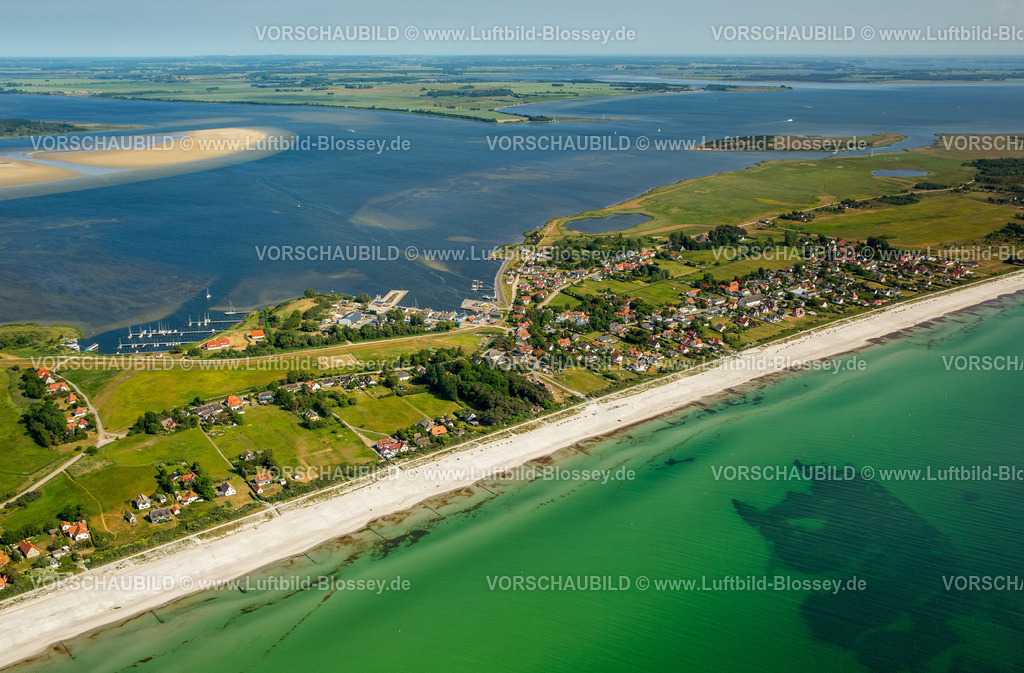 Ostsee16062596Hiddensee_Vitte | Bucht unf Hafen von Vitte, Strand, Strandlinie, Ort Vitte,  Insel Hiddensee, Ostseeküste,Mecklenburg-Vorpommern, Vorpommern, Mecklenburg-Vorpommern, Deutschland
