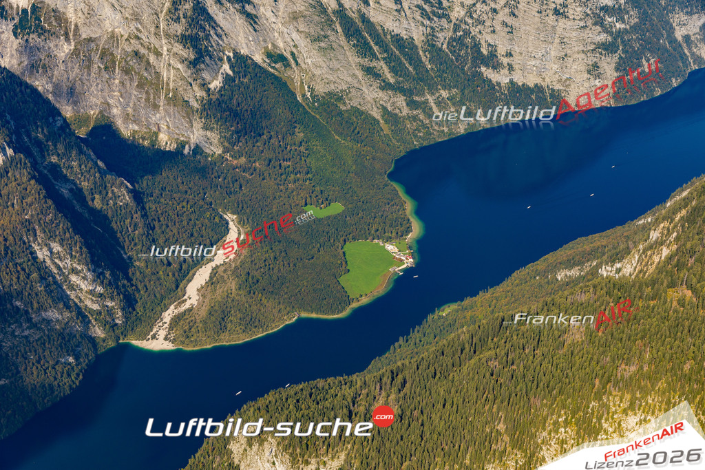 Die Luftbildaufnahme st.bartholomae - Königssee wurde 2020 mittels Flugzeug (keine Drohne) erstellt. Perfekte Schärfe und Druck- Ergebnisse- Garantiert!