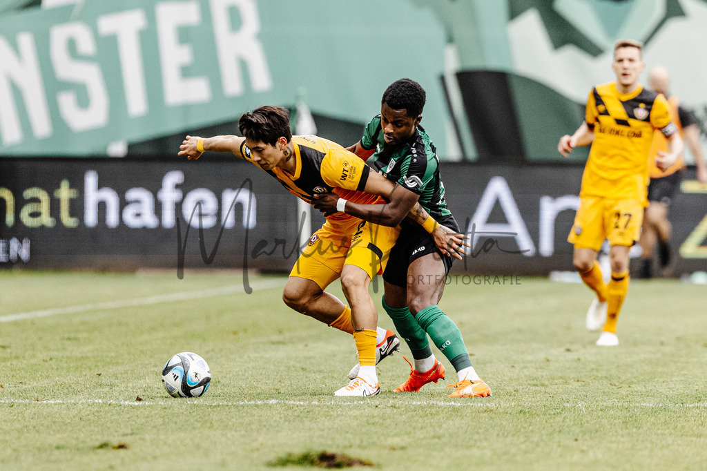 3. Liga, Saison 2023/24, 31. Spieltag: SC Preußen Münster - Dynamo Dresden | Münster, 30.03.2024: 3. Liga, 31. Spieltag, SC Preußen Münster gegen Dynamo Dresden im LVM-Preußenstadion in Münster. Foto: sportfotografie.ms | Markus Paletta - Realisiert mit Pictrs.com