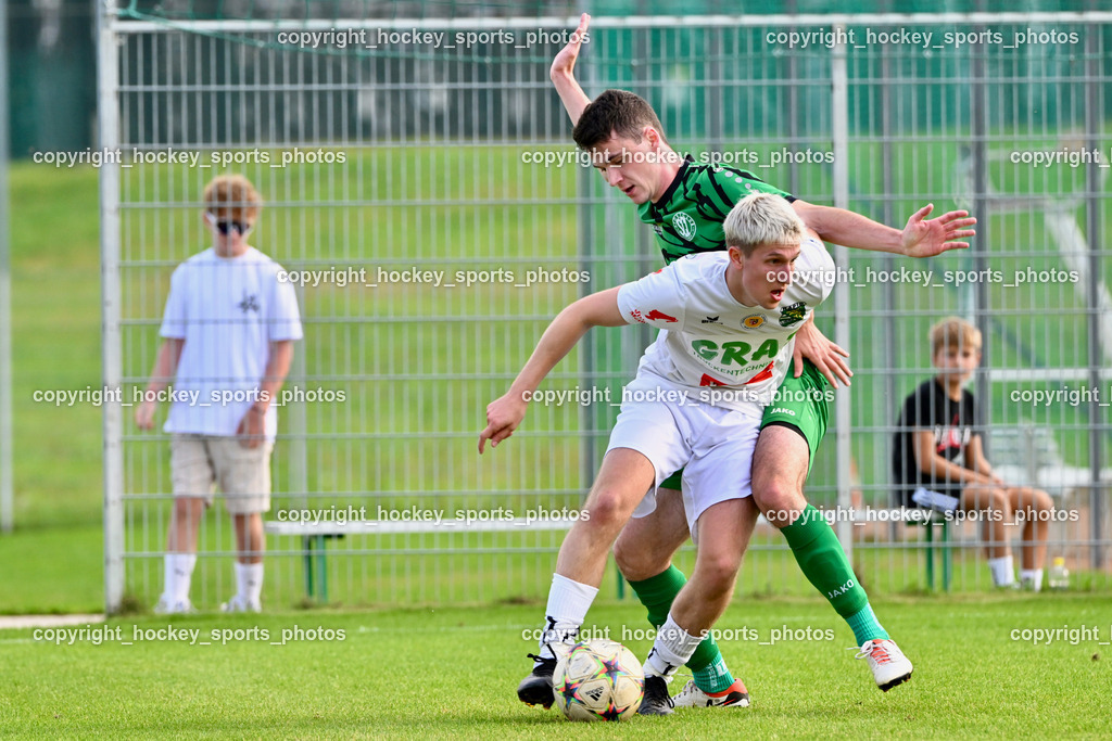 SC Landskron vs. Rapid Lienz | #16 Peter Fleissner Rapid Lienz, #13 Christopher Kotz SC Landskron, SC Landskron vs. Rapid Lienz, SC Landskron vs. Rapid Lienz am 22.09.2024 in Villach (Sportanlage Landskron), Austria, (Photo by Bernd Stefan)