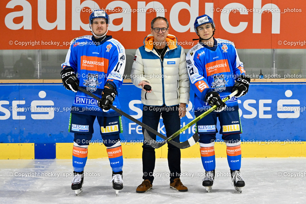 ESC Steindorf Sparkasse Feldkirchen Shooting | #21 WALDER PATRIK, Gerhard Schreilechner Sparkasse Feldkirchen, #11 Luka Kalan, ESC Steindorf Sparkasse Feldkirchen Shooting, ESC Steindorf Sparkasse Feldkirchen Shooting am 24.10.2025 in Steindorf (Ossiachersee Halle), Austria, (Photo by Bernd Stefan)