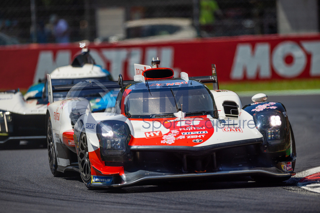 Trainproduction-20230709-0069 | MONZA,ITALY,09.Jul.23 - MOTORSPORTS - WEC, FIA World Endurance Championships, 6h of Monza, Autodromo Monza. Image shows Sebastien Buemi (SUI), Brendon Hartley (NZL) and Ryo Hirakawa (JPN/ Toyota Gazoo Racing). Photo: Trainproduction / Matthias Trinkl