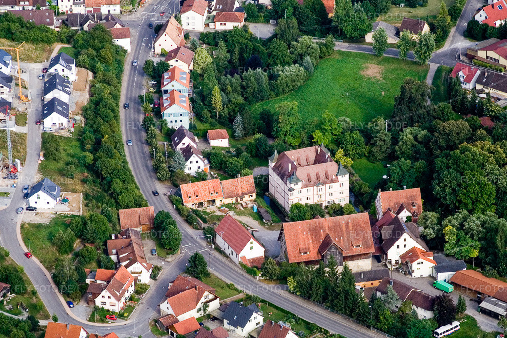 Luftbild: Wasserschloß im Ortsteil Poltringen in Ammerbuch im Bundesland Baden-Württemberg in Deutschland. Foto: IMG_12290.jpg vom 02.08.2008 durch Werner Riehm/FLY-FOTO.de