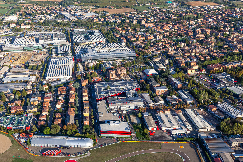 Aerial view: Ferrari SPA factory in Fiorano Modenese in the state Modena, Italy.Photo: IMG_134597.jpg taken on 09/19/2022 by Werner Riehm/FLY-FOTO.comResolution of the original: 5472 x 3648 pxWWW.FERRARI.COM
