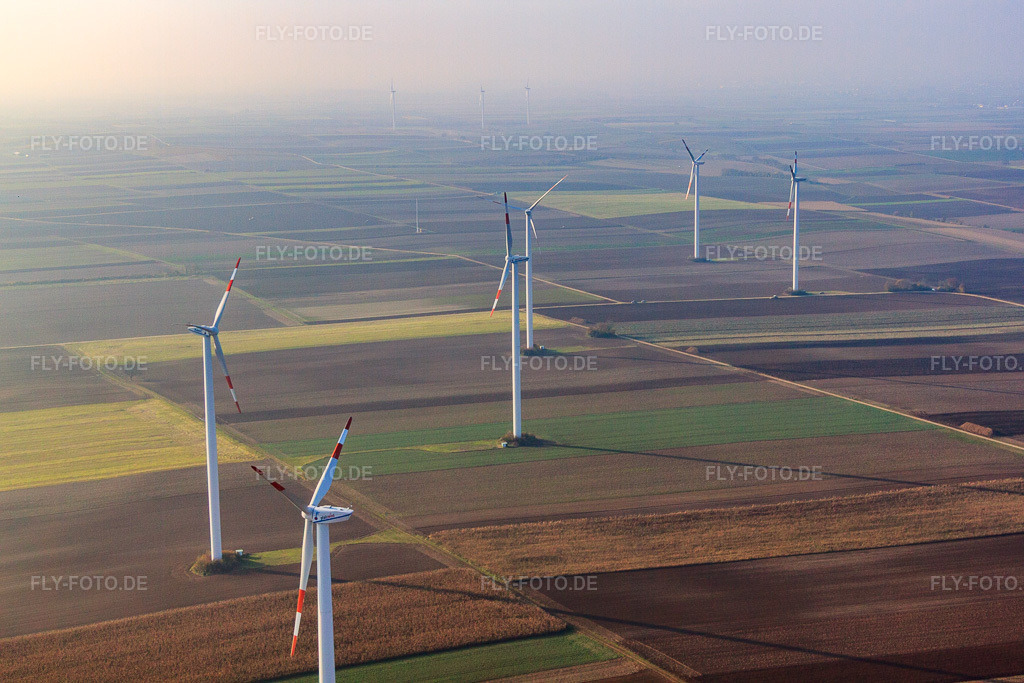 Luftbild: Windpark zwischen Rülzheim und Offenbach in Rülzheim im Bundesland Rheinland-Pfalz in Deutschland. Foto: IMG_61109.jpg vom 18.11.2013 durch Werner Riehm/FLY-FOTO.de
