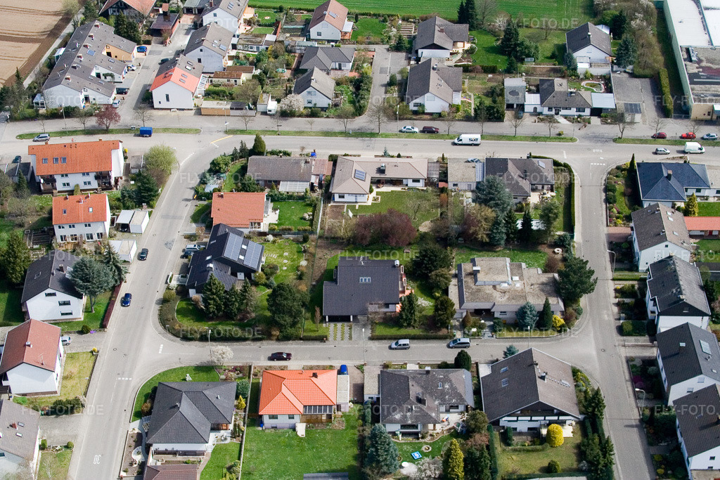 Luftbild: Nansenstr in Kandel im Bundesland Rheinland-Pfalz in Deutschland. Foto: IMG_10312.jpg vom 08.04.2008 durch Werner Riehm/FLY-FOTO.de