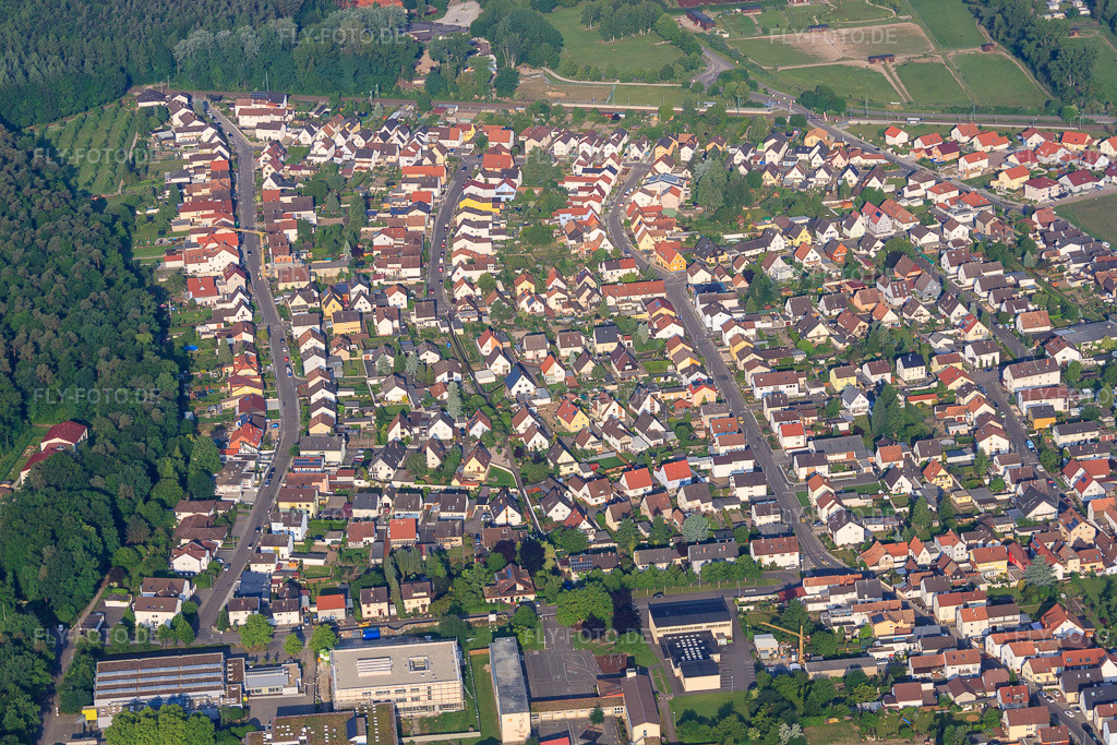 Luftbild: Helle Eichen in Rülzheim im Bundesland Rheinland-Pfalz in Deutschland. Foto: IMG_64945.jpg vom 18.05.2014 durch Werner Riehm/FLY-FOTO.de