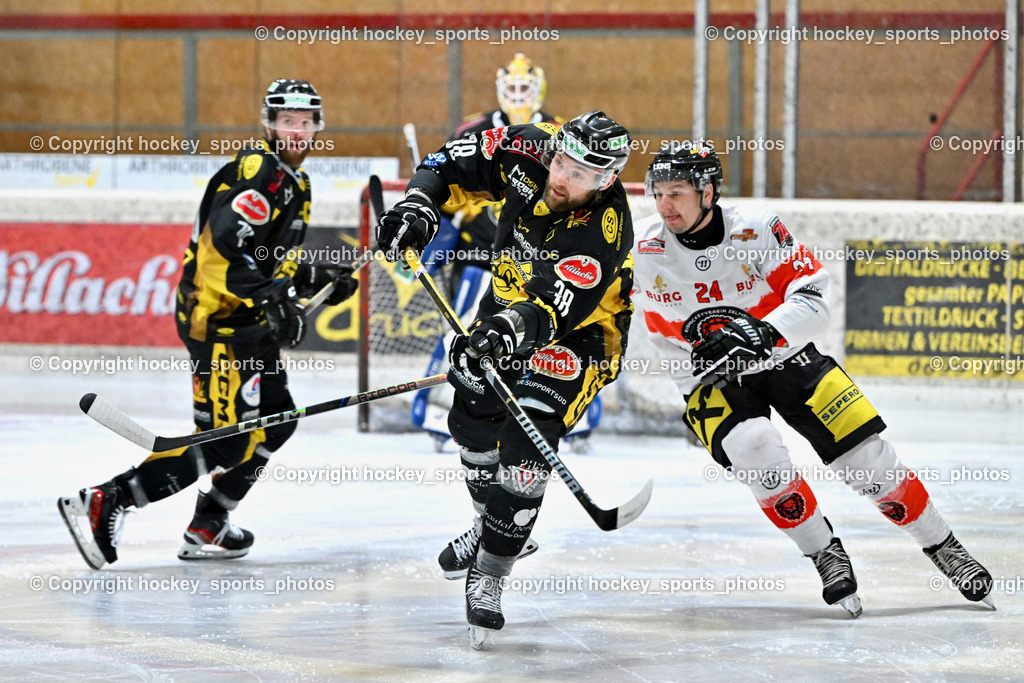 EC MET PHOTOVOLTAIK HORNETS SPITTAL vs. EV ZELTWEG MURTAL LIONS | #38 Zorec Marco EC Hornets Spittal, #24 Grüneis Michael EV ZELTWEG MURTAL LIONS, #70z#EC MET PHOTOVOLTAIK HORNETS SPITTAL vs. EV ZELTWEG MURTAL LIONS, EC MET PHOTOVOLTAIK HORNETS SPITTAL vs. EV ZELTWEG MURTAL LIONS am 08.02.2026 in Spittal an der Drau (Eissportzentrum Spittal), Austria, (Photo by Bernd Stefan)