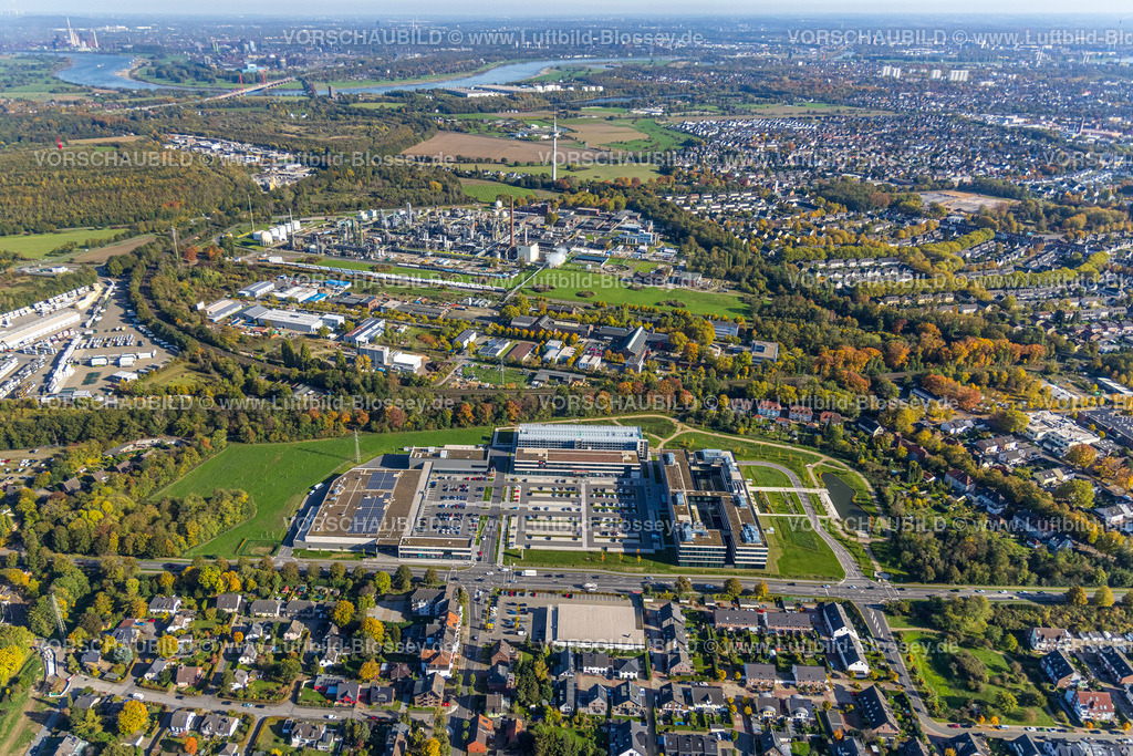 Moers221003827 | Luftbild, Edeka Rhein-Ruhr Zentrale Neubau, Edekaplatz, INEOS Solvents Germany Chemiewerk, Rheinkamp-Utfort, Moers, Ruhrgebiet, Nordrhein-Westfalen, Deutschland