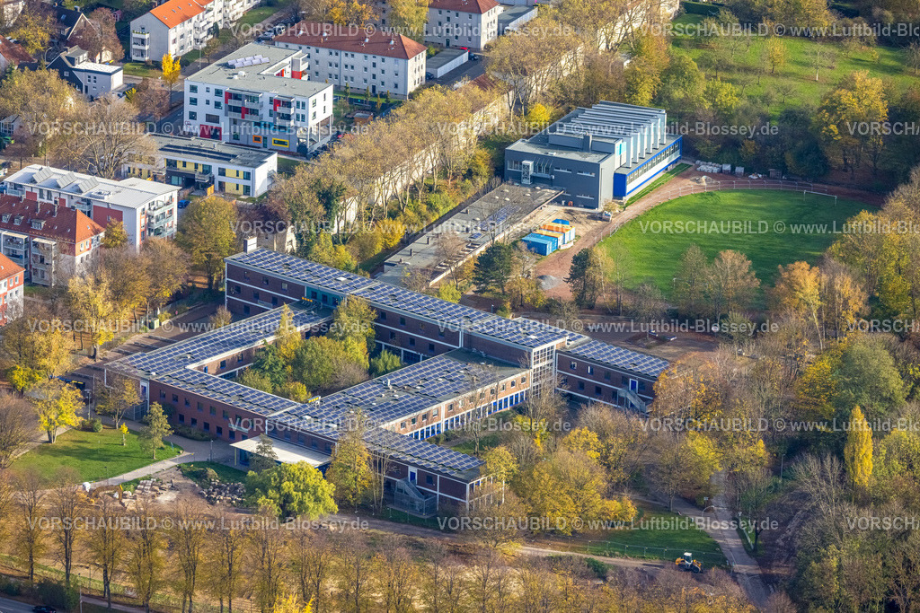 Herne221101264oestlich | Luftbild, Otto-Hahn-Gymnasium, Solardach, Sodingen, Herne, Ruhrgebiet, Nordrhein-Westfalen, Deutschland
