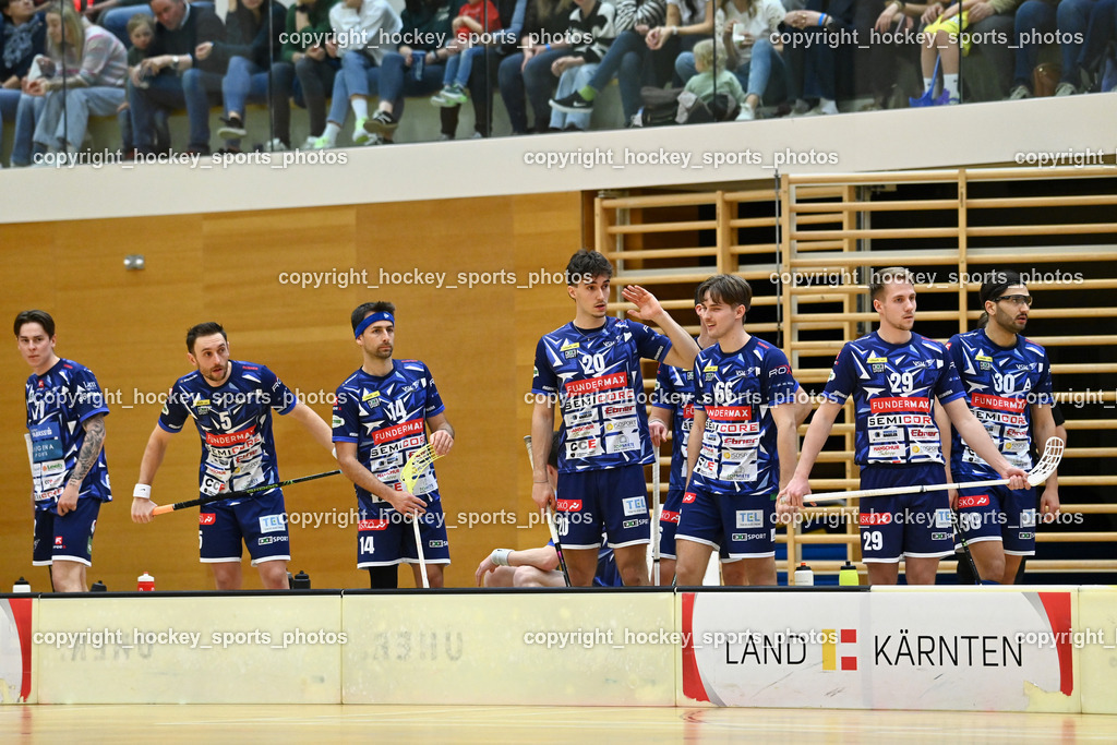 VSV Unihockey vs. KAC Floorball | Spielerbank VSV Unihockey, VSV Unihockey vs. KAC Floorball, VSV Unihockey vs. KAC Floorball am 28.03.2026 in Villach (Ballspielhalle St. Martin), Austria, (Photo by Bernd Stefan)