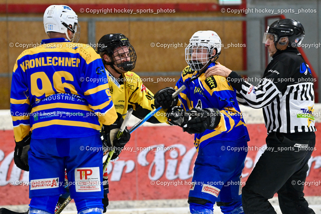 EC Spittal Hornets vs. EHC Althofen 6.1.2024 | #96 Kronlechner Christoph, #96 Peharz Joshua, #20 Kogler Benjamin, UNTERKÖFLER Norbert Referee