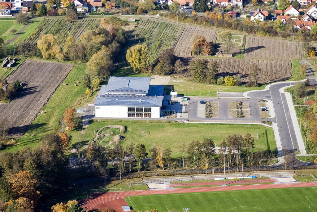 Luftbild: Bienwaldhalle in Kandel im Bundesland Rheinland-Pfalz in Deutschland. Foto: IMG_8771.jpg vom 05.11.2007 durch Werner Riehm/FLY-FOTO.de