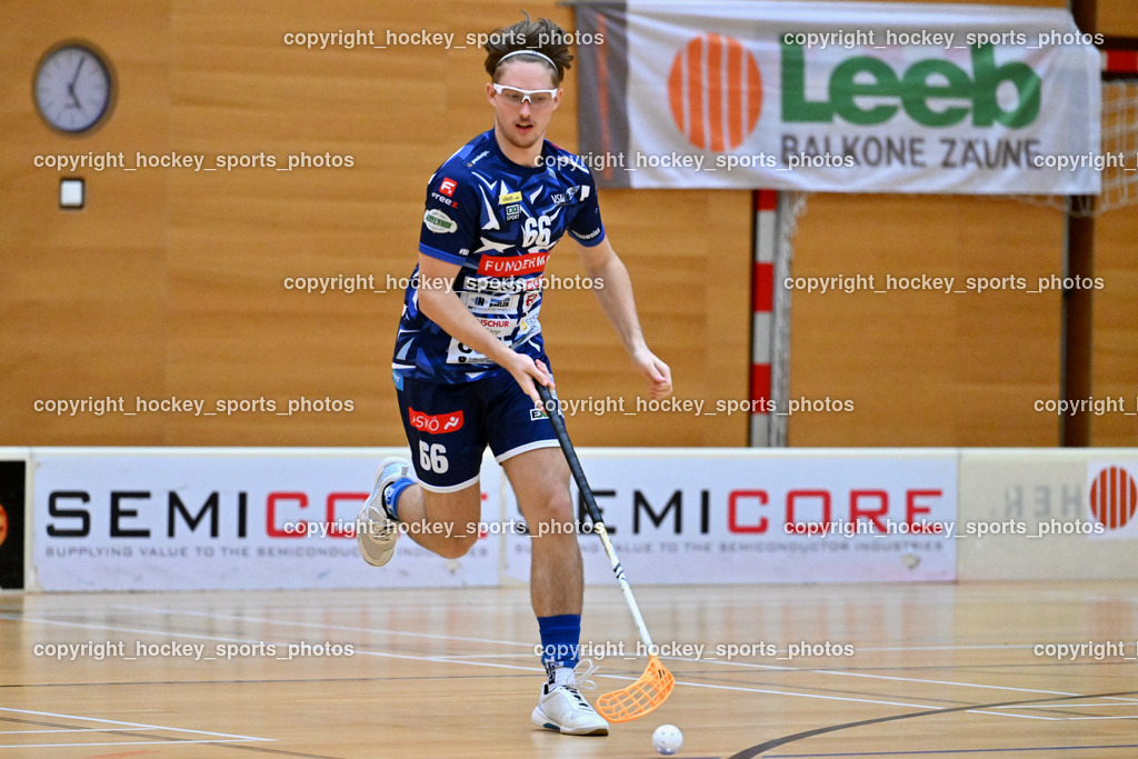 VSV Unihockey vs. SZPK Floorball | #66 Jakob Rainer VSV Unihockey, VSV Unihockey vs. SZPK Floorball, VSV Unihockey vs. SZPK Floorball am 23.11.2024 in Villach (Ballspielhalle St. Martin), Austria, (Photo by Bernd Stefan)