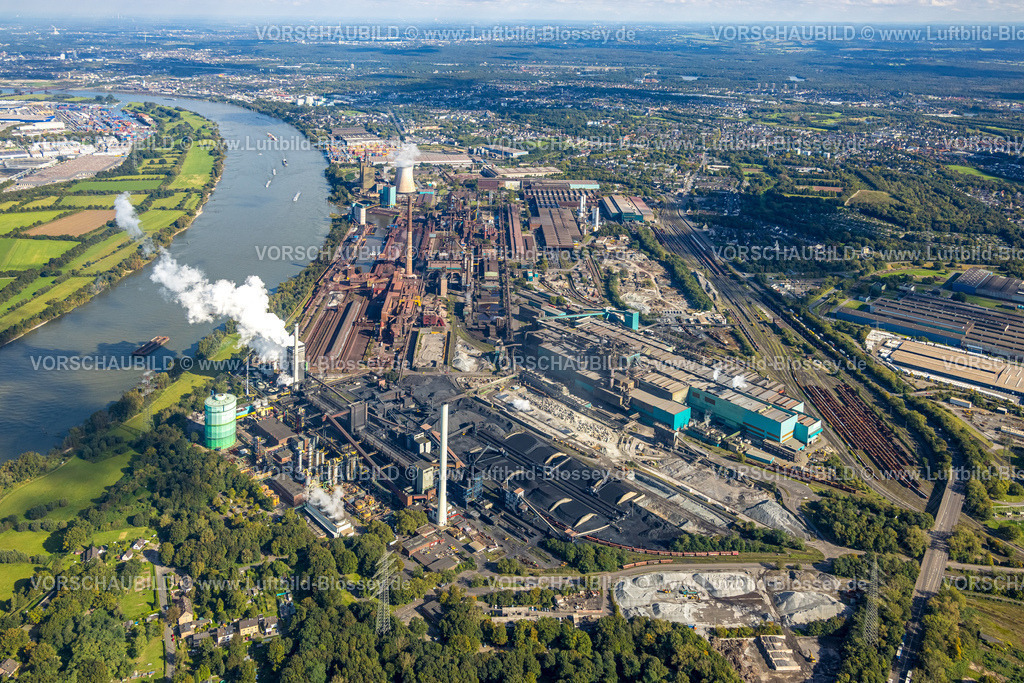 Duisburg241002333 | Luftbild, Hüttenwerke Krupp Mannesmann GmbH HKM am Fluss Rhein, Hüttenheim, Duisburg, Ruhrgebiet, Nordrhein-Westfalen, Deutschland, Duisburg-S