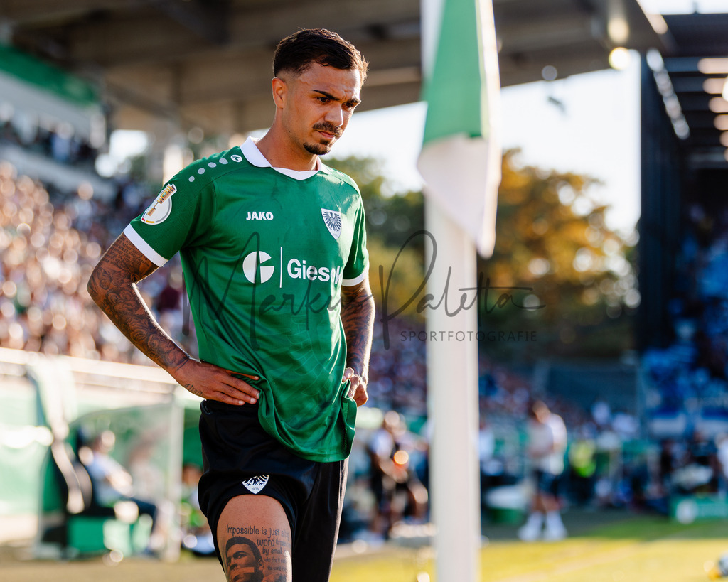 DFB-Pokal 2025/2026, 1. Runde: SC Preußen Münster - Hertha BSC Berlin | Münster, 18.08.2025: DFB-Pokal 2025/2026, 1. Runde, SC Preußen Münster gegen Hertha BSC Berlin im LVM-Preußenstadion in Münster.(Foto: sportfotografie.ms | Markus Paletta) - Realisiert mit Pictrs.com