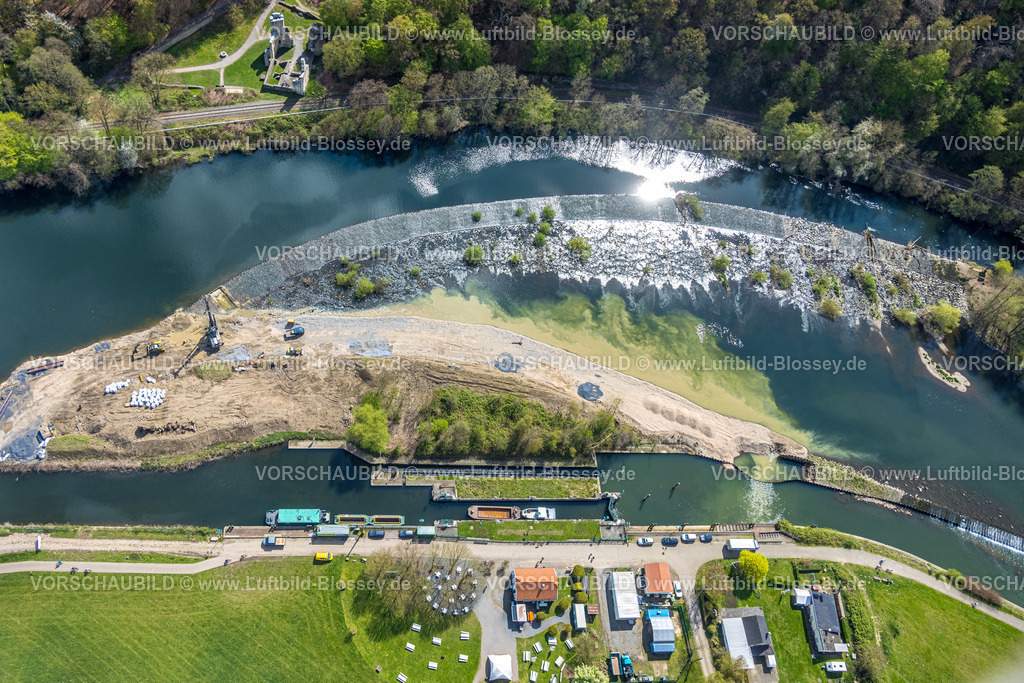 Witten260401735 | Luftbild, Königliches Schleusenwärterhaus Gastronomie Biergarten, Ruhrschleuse Hebede am Fluss Ruhr, Ruhrwehr, Ostherbede, Witten, Ruhrgebiet, Nordrhein-Westfalen, Deutschland