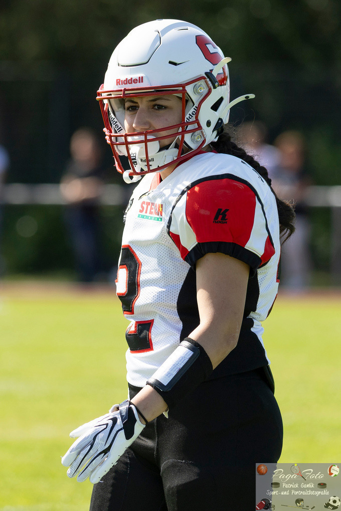 GFLW 1: German Football League Women 1: Rodgau Pioneers Ladies - Stuttgart Scorpions Sisters, 07.06.2026 | Lamis Nada Guerrouchi (Stuttgart Scorpions Sisters #2), Freisteller, Portrait / Porträt, Rodgau Pioneers Ladies - Stuttgart Scorpions Sisters, Rodgau, Maingau-Energie-Stadion "Am Weichsee", 7.6.2026 - Realisiert mit Pictrs.com