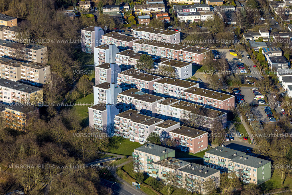Hagen250303143 | Luftbild, Mehrfamilienhäuser Reihenhäuser an der Pappelstraße, Boele, Hagen, Ruhrgebiet, Nordrhein-Westfalen, Deutschland