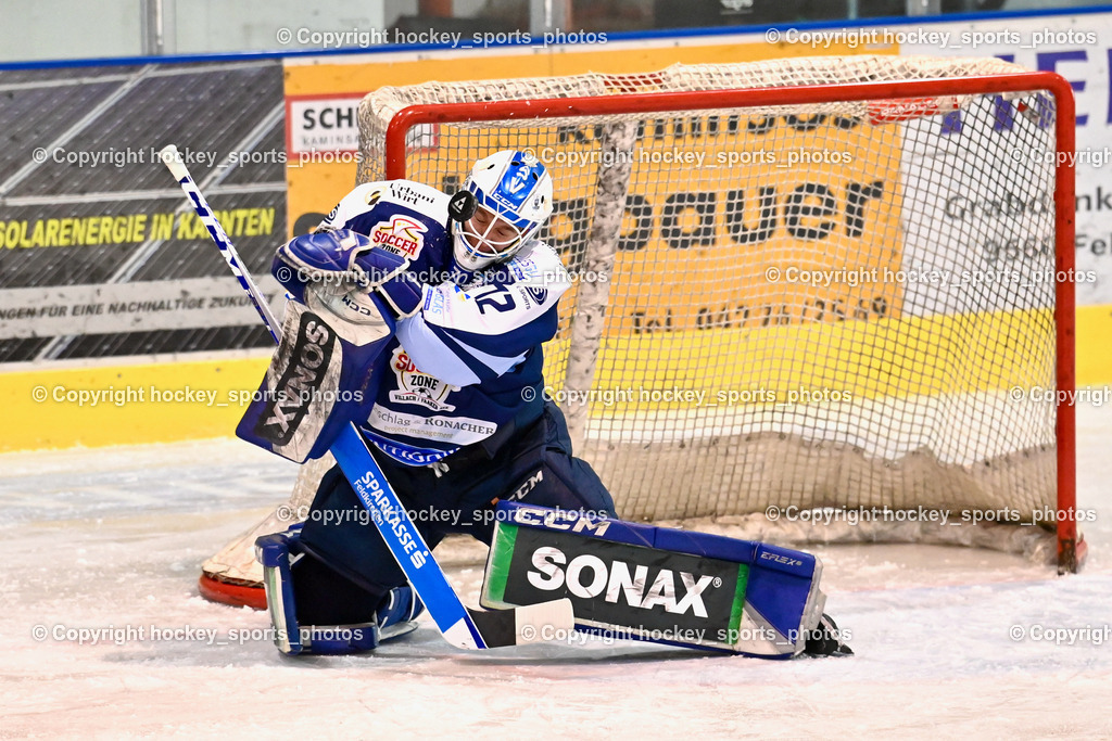 ESC Steindorf vs. EHC Althofen | #72 Moser Lucas ESC Steindorf, Puck, ESC Steindorf vs. EHC Althofen, ESC Steindorf vs. EHC Alhofen am 03.03.2024 in Steindorf (Ossiachersee Halle), Austria, (Photo by Bernd Stefan)