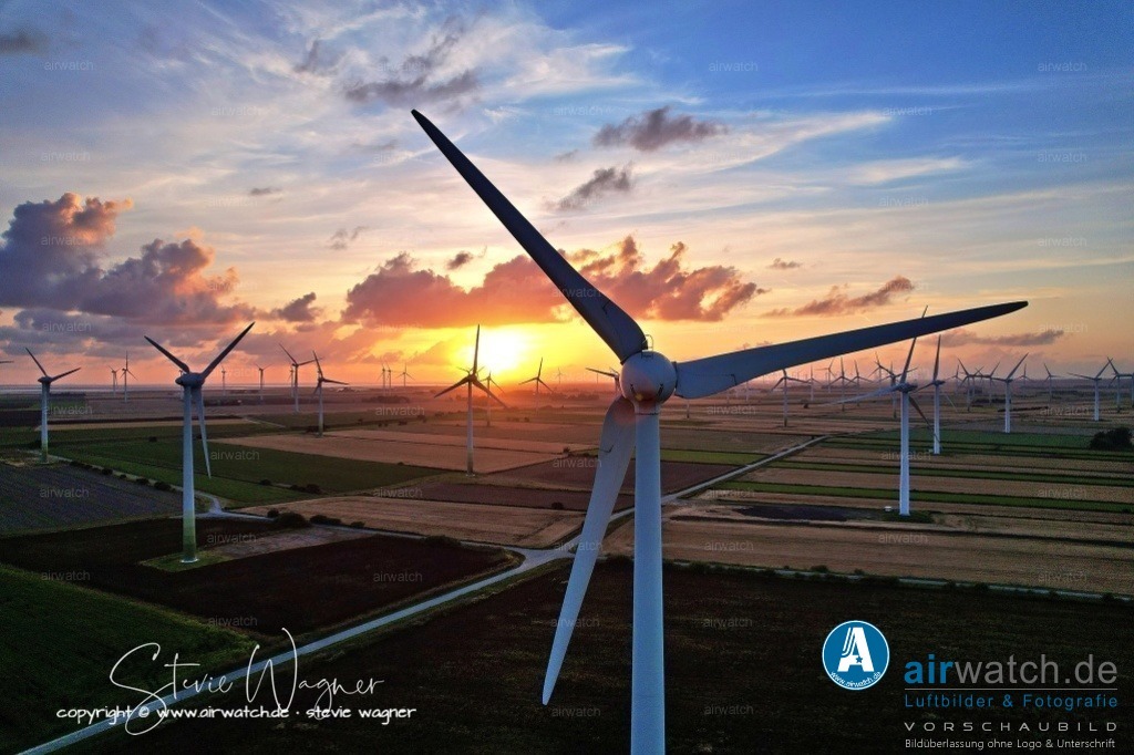 Windpark Breklumer-Koog | Luftbild, Windenergieanlagen, Enercon, Windpark Breklumer Koog