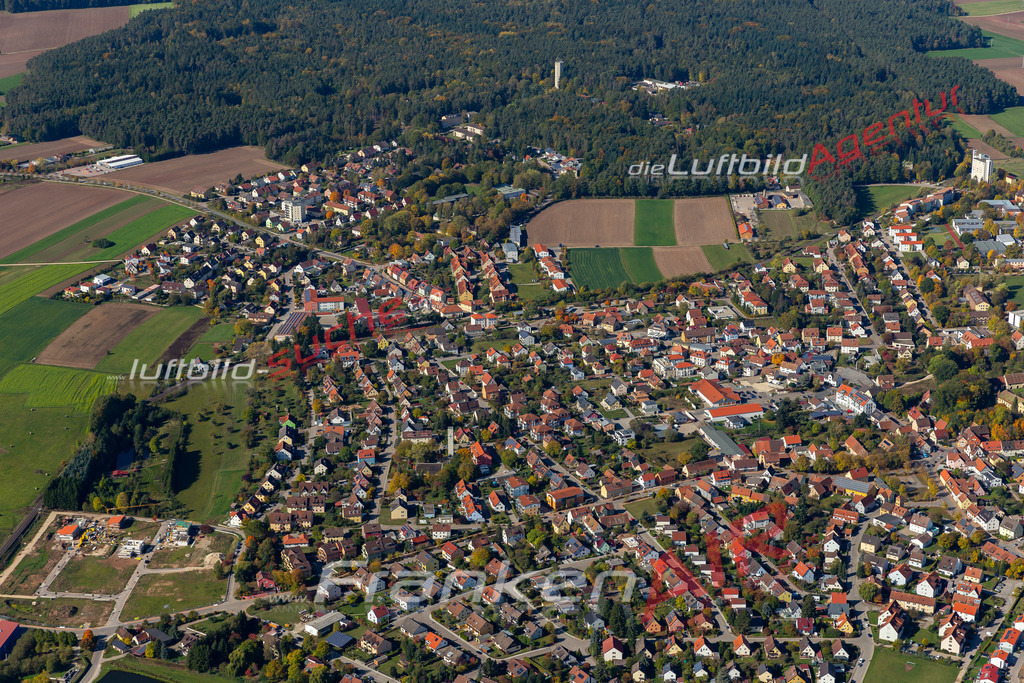 aktuelles Luftbild von  Neuendettelsau - Luftaufnahme wurde 2019 von https://frankenair.de mittels Flugzeug (keine Drohne) erstellt.
