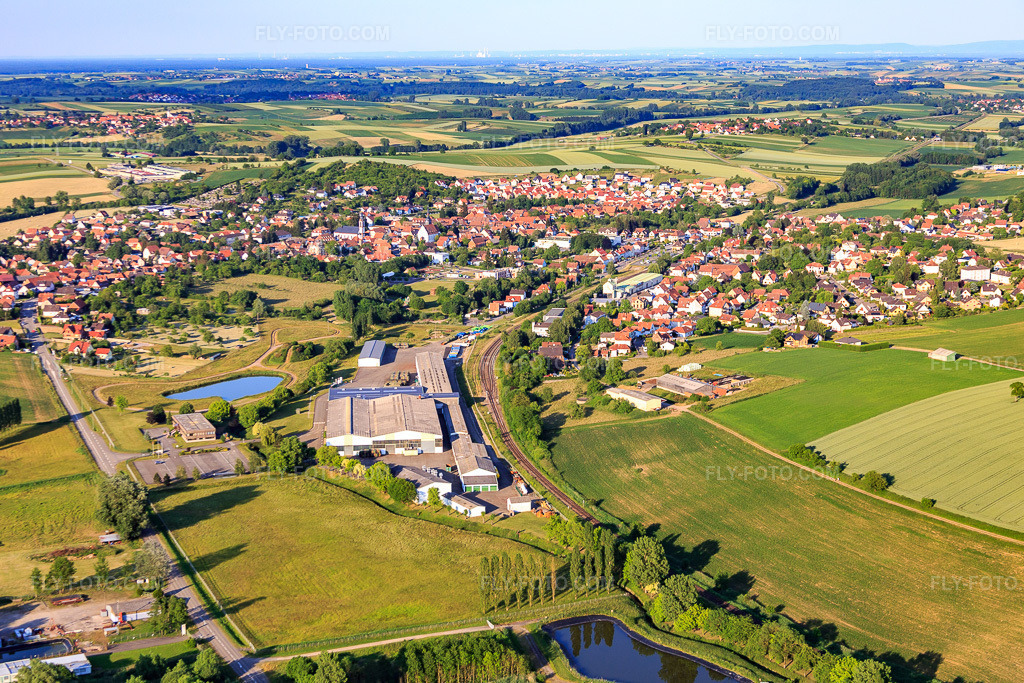 Aerial view: CEFA in Soultz-sous-Forêts in the state Bas-Rhin, France. – Photo: IMG_080227.jpg taken on 06/05/2015 by Werner Riehm/FLY-FOTO.com – Resolution of the original: 5260 x 3507 px