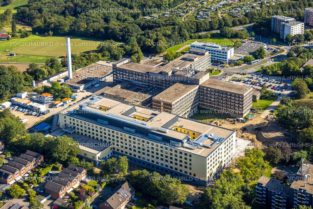 Velbert240812345 | Luftbild, Helios Klinikum Niederberg Krankenhaus mit Neubau, Velbert, Ruhrgebiet, Nordrhein-Westfalen, Deutschland