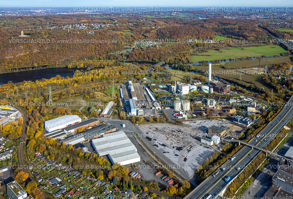 Hagen251100241 | Luftbild, Funke Verlag Zeitungsdruckereien, BVA Hagen-Kabel GmbH Heizkraftwerk, Autobahn A1, Boele, Hagen, Ruhrgebiet, Nordrhein-Westfalen, Deutschland