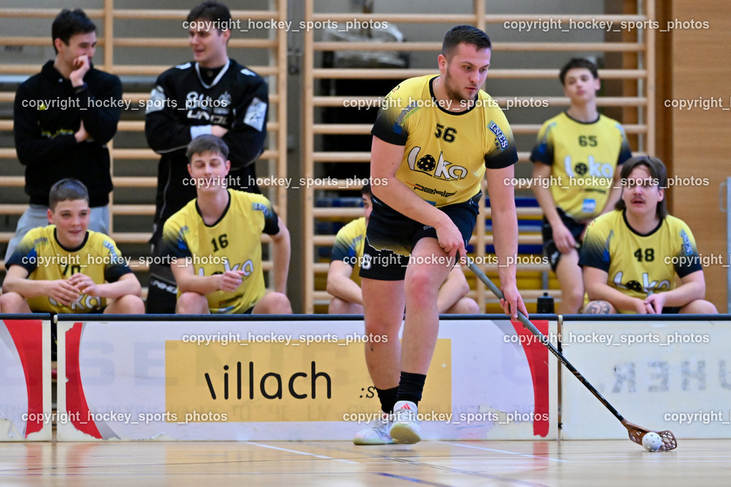 VSV Unihockey  vs. FBK Loka  | #56 Lovro Oblak FBK Loka, VSV Unihockey  vs. FBK Loka , VSV Unihockey  vs. FBK Loka  am 25.01.2026 in Villach (Ballspielhalle St. Martin), Austria, (Photo by Bernd Stefan)