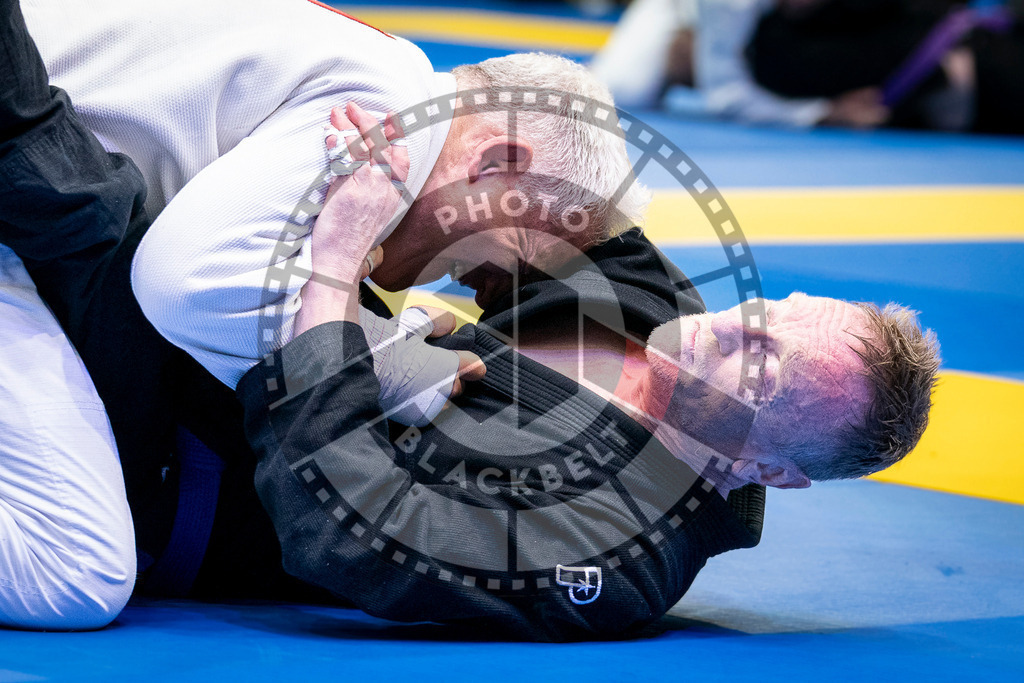 20240125PBB01592 | Fighters compete during the sixth day of the Brazilian Jiu-jitsu European Championship of the IBJJF in Paris, France, on January 25, 2024.