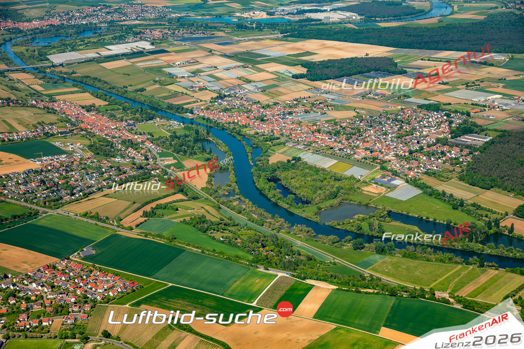 Luftaufnahme von Albertshofen - Die Luftaufnahme wurde 2025 vom UL-Flugzeug heraus erstellt ( keine Drohne ) - Hochauflösende Luftaufnahme - für professionelle Ausdrucke geeignet. Die Geschenkidee !Mit Lizenz und Bildrechte bestellbar