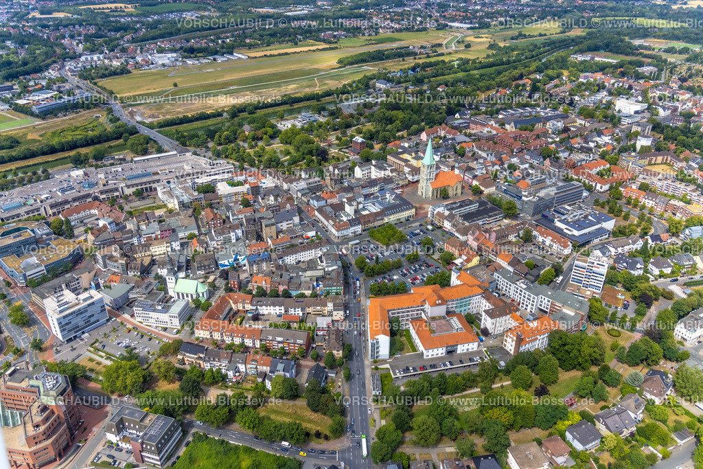 Hamm220707223 | Luftbild, Evang. Pauluskirche, City und Marktplatz,  Mitte, Hamm, Ruhrgebiet, Nordrhein-Westfalen, Deutschland