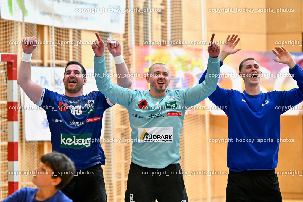 SC Ferlach vs. UHK Krems | Jubel SC Ferlach Mannschaft, #93 Nosan Blaz SC Ferlach, #1 DOBAJ Gasper SC Ferlach, #17 Kelih Markus SC Ferlach, SC Ferlach vs. UHK Krems, SC Ferlach vs. UHK Krems am 02.05.2026 in Ferlach (Ballspielhalle Ferlach), Austria, (Photo by Bernd Stefan)