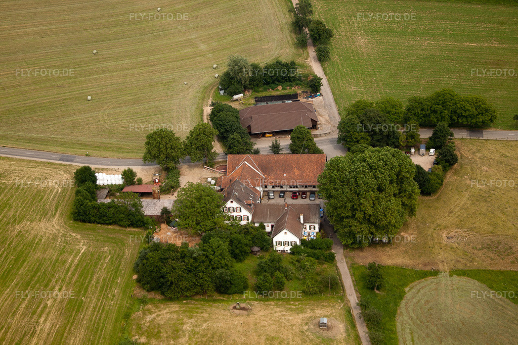 Luftbild: Bierhelderhof Gutsschänke im Ortsteil Rohrbach in Heidelberg im Bundesland Baden-Württemberg in Deutschland. Foto: IMG_29951.jpg vom 02.07.2010 durch Werner Riehm/FLY-FOTO.de