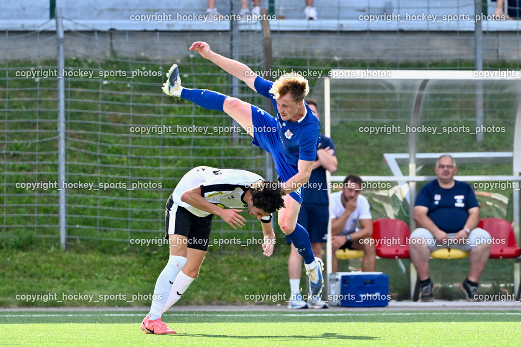 SV Spittal vs. UNION Matrei | #22 Mersad Ramic SV Spittal, #33 Alexander Wibmer UNION Matrei, SV Spittal vs. UNION Matrei, SV Spittal vs. UNION Matrei am 17.08.2025 in Spittal an der Drau (Goldeck Stadion), Austria, (Photo by Bernd Stefan)