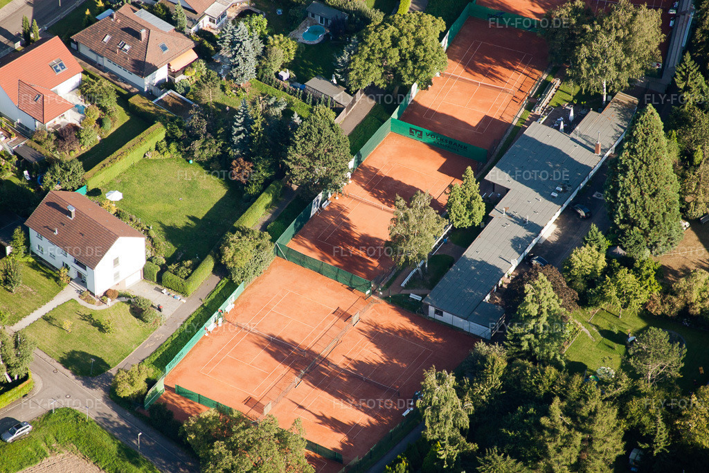 Luftbild: TC Rüppurr 1929 eV im Ortsteil Rüppurr in Karlsruhe im Bundesland Baden-Württemberg in Deutschland. Foto: IMG_32366.jpg vom 21.08.2010 durch Werner Riehm/FLY-FOTO.de