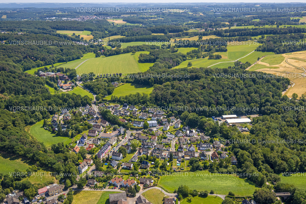 Hattingen230708481 | Luftbild, Ortsansicht Oberbredenscheid, Hügellandschaft mit Wiesen und Feldern, Hattingen, Ruhrgebiet, Nordrhein-Westfalen, Deutschland