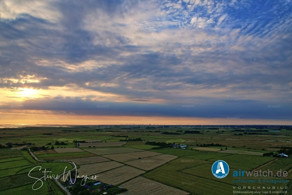 Luftbilder Hattstedtermarsch | Luftbilder, Nordsee, Nordfriesland, Hattstedtermarsch, Sterdebüll, Speckiweg, Herstum, Herrweg